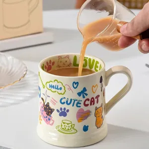 370ml French Flower Printed Ceramic Mug