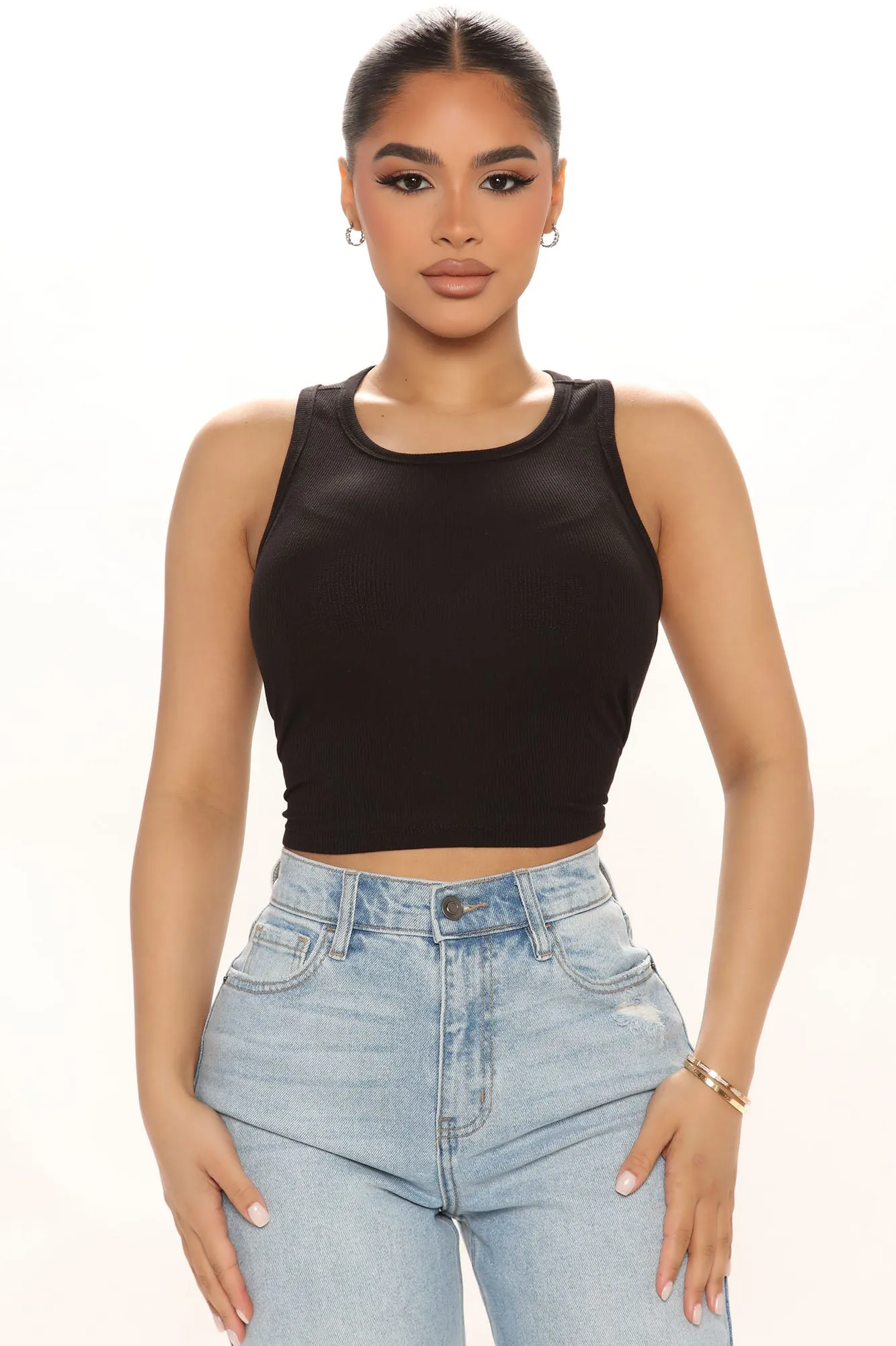 Abbey Racer Back Tank - Black