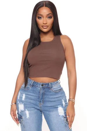 Abbey Racer Back Tank - Chocolate