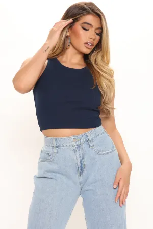 Abbey Racer Back Tank - Navy