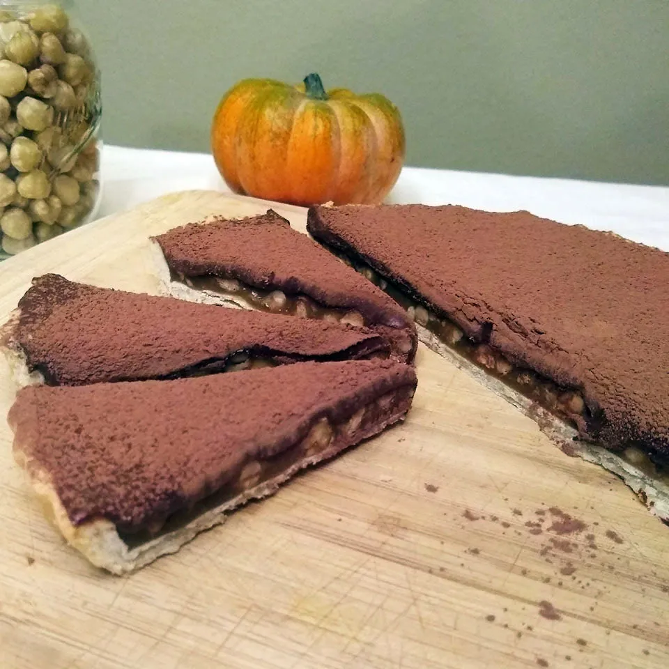 Chocolate Hazelnut Caramel Tart