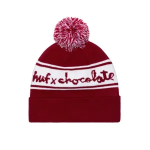 HUF X CHOCOLATE POM BEANIE - RED WHITE